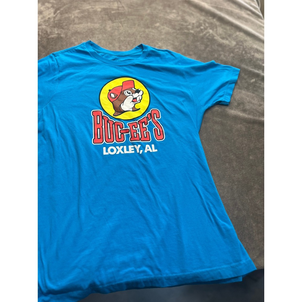 Buc-ee's Loxley AL Blue Graphic T-Shirt Womens Medium Short Sleeve Cotton Tee